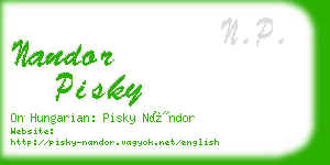 nandor pisky business card